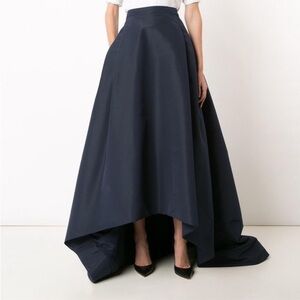 Carolina Herrera High Low Ball Skirt Navy